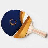 Raquette De Ping Pong Conception de monogramme à vague bleue et or moder (Côté)