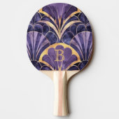 Raquette De Ping Pong Conception de monogramme élégante Art Déco violet (Dos)