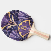 Raquette De Ping Pong Conception de monogramme élégante Art Déco violet (Côté)