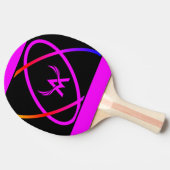 Raquette De Ping Pong Conception de monogramme géométrique rose chaud no (Côté)