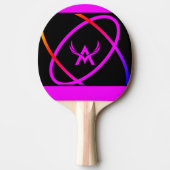 Raquette De Ping Pong Conception de monogramme géométrique rose chaud no (Devant)