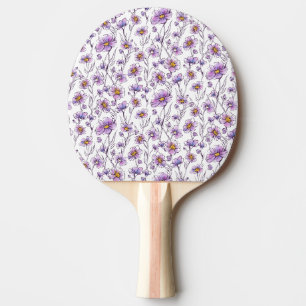 Raquette De Ping Pong Conception de motif botanique de fleur sauvage vio