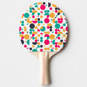 Raquette De Ping Pong Conception de motif géométrique coloré impression