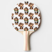 Raquette De Ping Pong Conception de motif singe blanc (Devant)