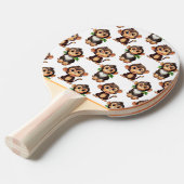 Raquette De Ping Pong Conception de motif singe blanc (Devant Angle)