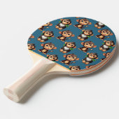 Raquette De Ping Pong Conception de motif singe bleu (Devant Angle)