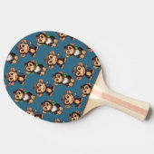 Raquette De Ping Pong Conception de motif singe bleu (Côté)