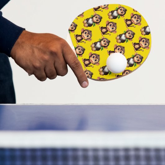 Raquette De Ping Pong Conception de motif singe jaune (Insitu)