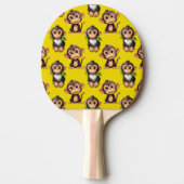 Raquette De Ping Pong Conception de motif singe jaune (Devant)