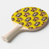 Raquette De Ping Pong Conception de motif singe jaune (Devant Angle)