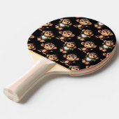 Raquette De Ping Pong Conception de motif singe noir (Devant Angle)