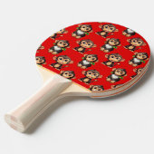 Raquette De Ping Pong Conception de motif singe rouge (Devant Angle)