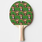 Raquette De Ping Pong Conception de motif singe vert (Devant)