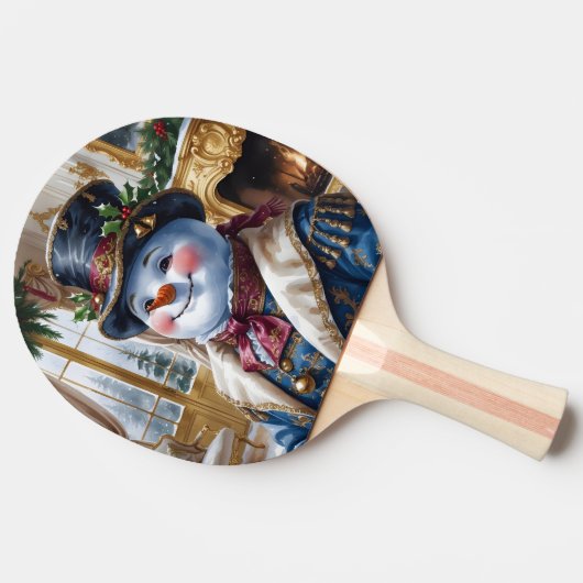 Raquette De Ping Pong Conception de Noël de Snowman victorien (Côté)