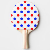 Raquette De Ping Pong Conception de points polka blancs rouges bleus (Devant)