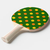 Raquette De Ping Pong Conception de pois orange jaune vert (Devant Angle)