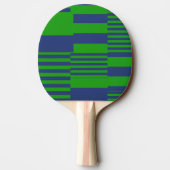 Raquette De Ping Pong Conception de rayures patchwork bleu vert (Dos)