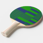 Raquette De Ping Pong Conception de rayures patchwork bleu vert (Devant Angle)