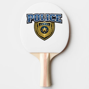 Raquette De Ping Pong Conception de texte gras pour insigne de police