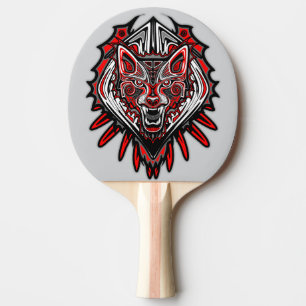 Raquette De Ping Pong Conception de totem tribal Haida Loup