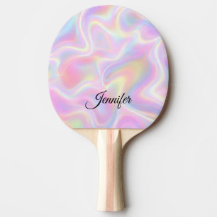 Raquette De Ping Pong Conception de tourbillon holographique pastel vibr
