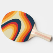 Raquette De Ping Pong Conception de vagues de style rétro Abstrait (Côté)