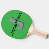 Raquette De Ping Pong Conception d'initiale de monogramme vert personnal (Côté)