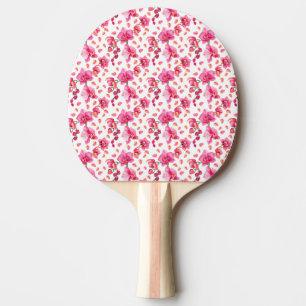 Raquette De Ping Pong Conception d'orchidées à l'aquarelle 2