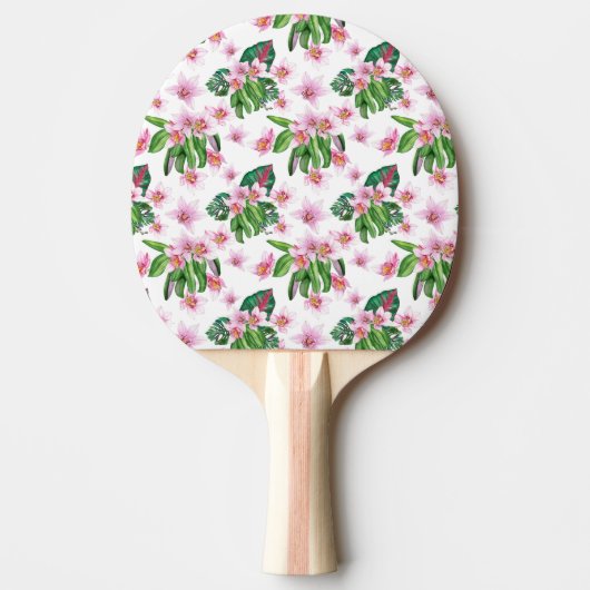 Raquette De Ping Pong Conception d'orchidées à l'aquarelle 30 (Devant)