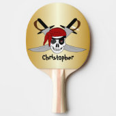 Raquette De Ping Pong Conception Du Crâne Et Des Mots (Devant)