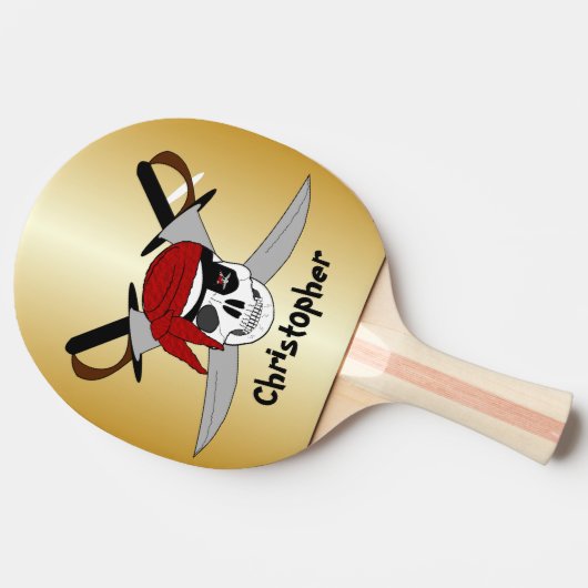 Raquette De Ping Pong Conception Du Crâne Et Des Mots (Côté)