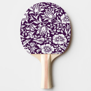 Raquette De Ping Pong Conception florale vintage de mauve de William Mor