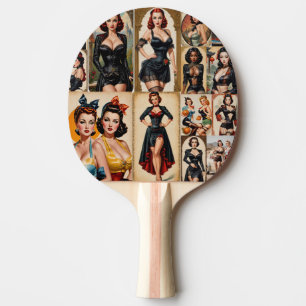 Raquette De Ping Pong Conception vintage Classic Pin-up Girls Collection