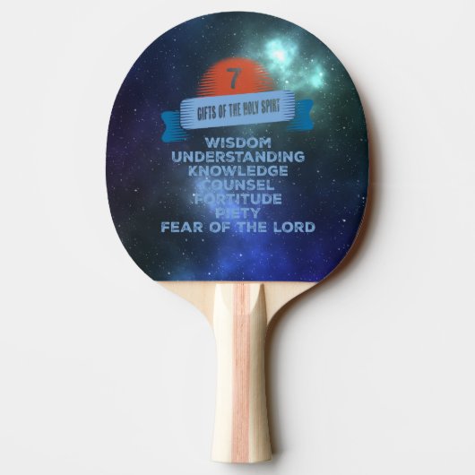 Raquette De Ping Pong Confirmation 7 Dons de l'Esprit Saint (Dos)