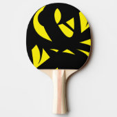 Raquette De Ping Pong Contemporain Jaune / Noir (Dos)