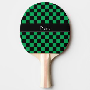 Raquette De Ping Pong Contrôleurs noirs et verts nommés personnalisés