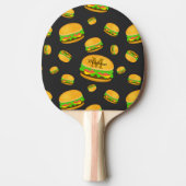 Raquette De Ping Pong Cool et amusant yummy burger motif Monogramme (Devant)