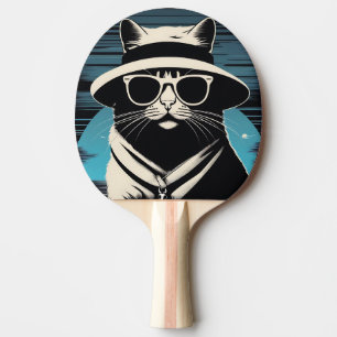 Raquette De Ping Pong Cool Feline Cat Portait