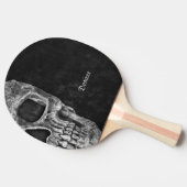 Raquette De Ping Pong Cool gothique Moitié crâne Texture noir et blanc (Côté)