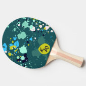 Raquette De Ping Pong Cool Green Paint Splatter initial (Côté)