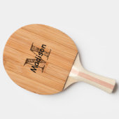 Raquette De Ping Pong Cool imprimé bois de bambou brun clair Monogramme (Côté)
