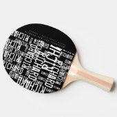 Raquette De Ping Pong Cool / moderne b/w table de ping-pong avec nom (Côté)