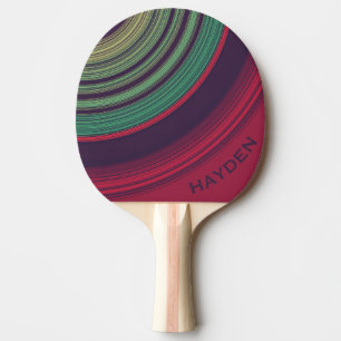Raquette De Ping Pong Cool Rétro Abstrait Sillons de Disque Personnalisé