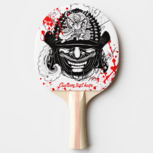 Raquette De Ping Pong Cool splatz de sang samurai démon masque helm tato
