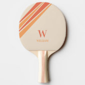 Raquette De Ping Pong Cool Stylish Retro Stripes Nom du monogramme (Dos)