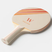Raquette De Ping Pong Cool Stylish Retro Stripes Nom du monogramme (Devant Angle)