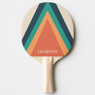 Raquette De Ping Pong Cool Stylish Retro Stripes Personnalisées