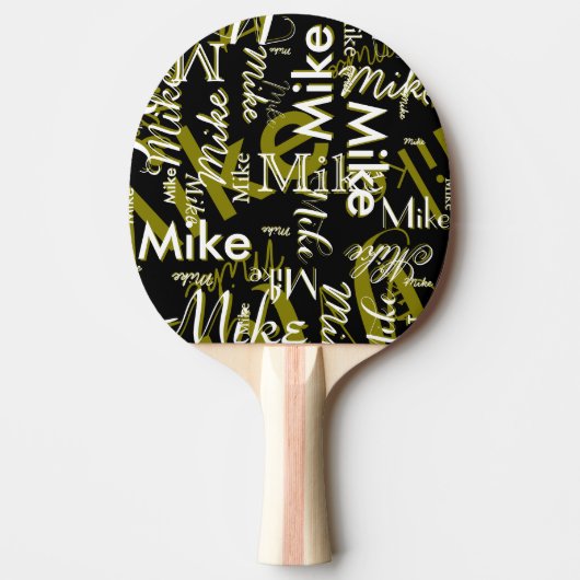 Raquette De Ping Pong Cool Table-Tennis-Paddle with Name black (Devant)