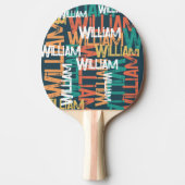 Raquette De Ping Pong Cool VOTRE NOM Répétition des enfants (Devant)