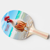 Raquette De Ping Pong Coq Dude Chillin' à la plage dans les maillots de  (Côté)